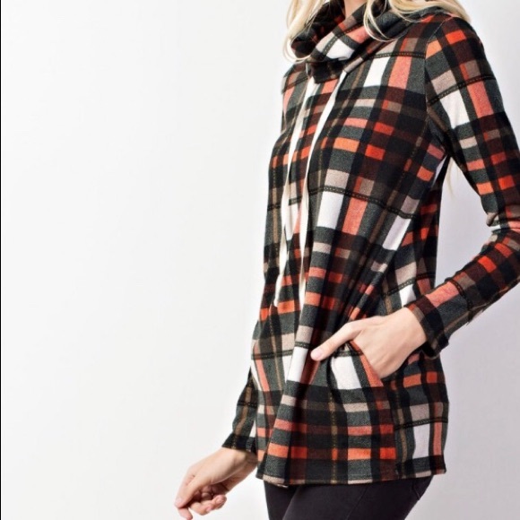 Mittoshop Sweaters - New! Checkered Lightweight Cowl-Neck SO SOFT!!!!